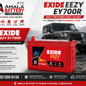 Exide EEZY EY700R battery for Mahindra Thar