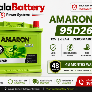 Mahindra-Thar-car-battery-Amaron GO 95D26R – 65Ah-Amala Battery & Power systems